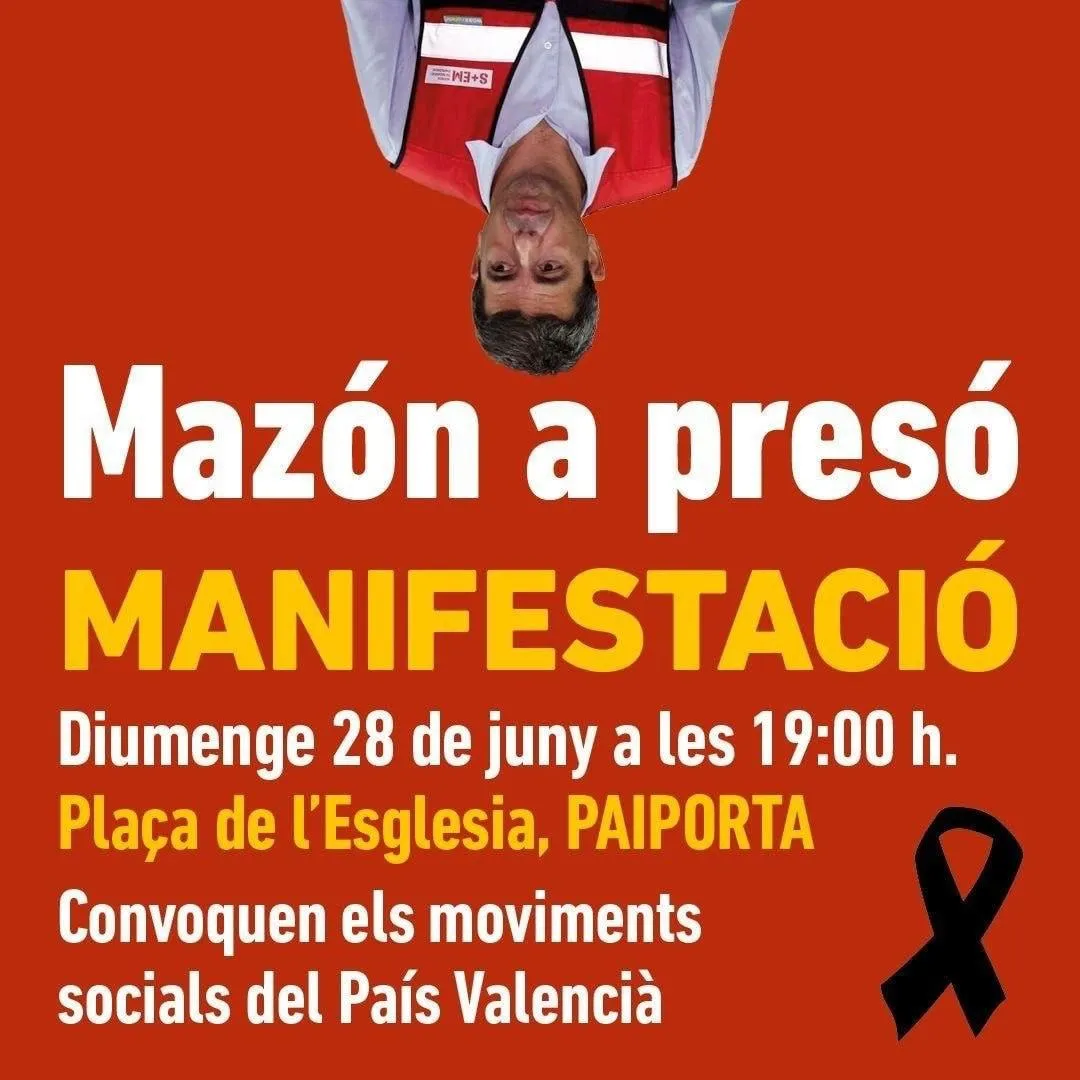 Mazón a presó. Manifestació
